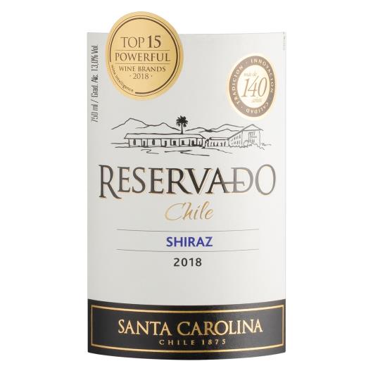 Vinho Chileno Tinto Meio Seco Reservado Santa Carolina Shiraz Valle Central Garrafa 750ml - Imagem em destaque