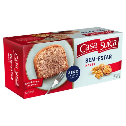 Bolo Casa Suíça zero adição de açúcar sabor nozes 280g - Imagem em destaque