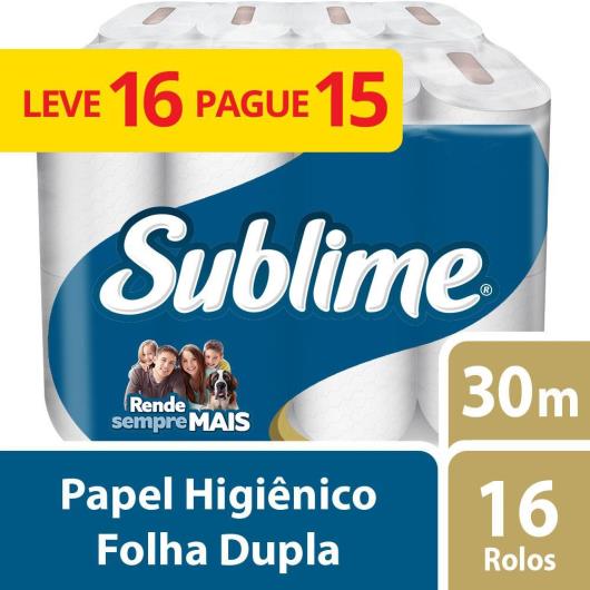 Papel Higiênico Folha Dupla Sublime Softy's Leve 16 Pague 15 Rolos de 30M - Imagem em destaque