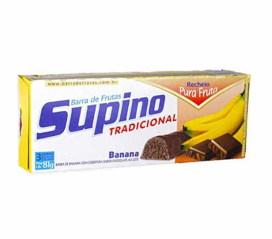 Barra de frutas Supino sabor banana e chocolate ao leite light 81g - Imagem em destaque