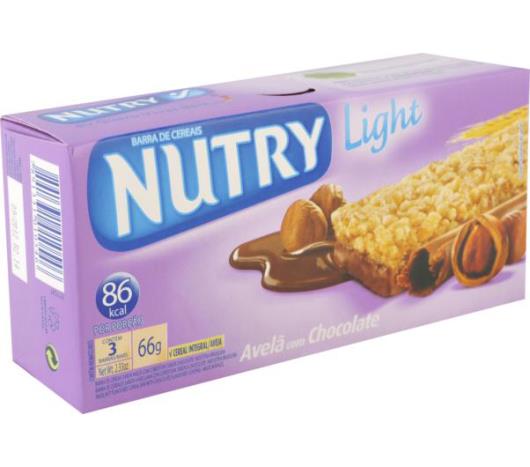 Barra de cereais Nutry sabor avelã e chocolate 66g - Imagem em destaque
