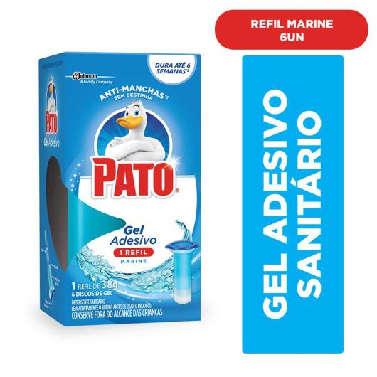 Desodorizador Sanitário Pato Gel Adesivo Refil Marine 6 unidades - Imagem em destaque