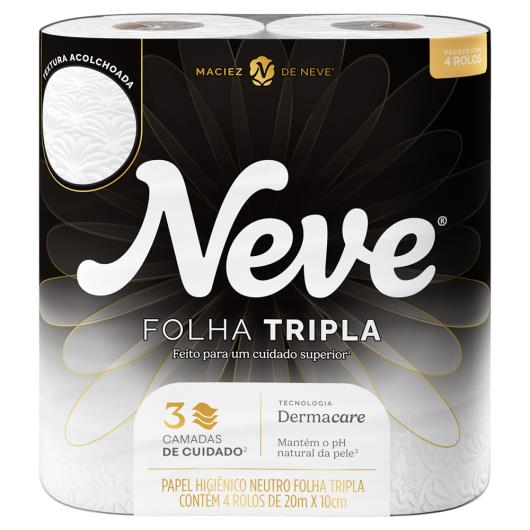 Papel Higiênico Folha Tripla Neutro Neve 20m Pacote 4 Unidades - Imagem em destaque
