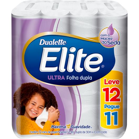 Papel higiênico Elite Dualette Ultra Folha Dupla  30 metros - Leve 12 Pague 11 - Imagem em destaque