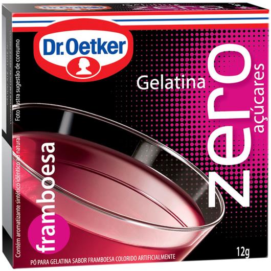 Gelatina em pó Dr. Oetker sabor framboesa zero 12g - Imagem em destaque