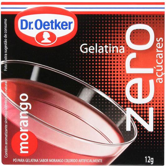 Gelatina em pó Dr. Oetker sabor morango zero 12g - Imagem em destaque