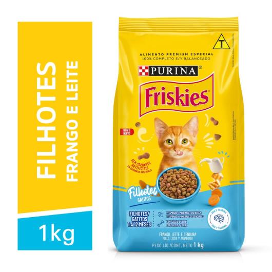 NESTLÉ® PURINA® FRISKIES® Ração Seca para Gatos Filhotes Sabor Frango, Cenoura e Leite 1kg - Imagem em destaque