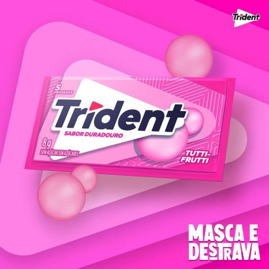 Goma de Mascar Sabor Tutti Frutti com 5 Unidades Trident 8g - Imagem em destaque