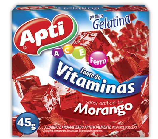 Gelatina em pó Apti sabor morango 45g - Imagem em destaque