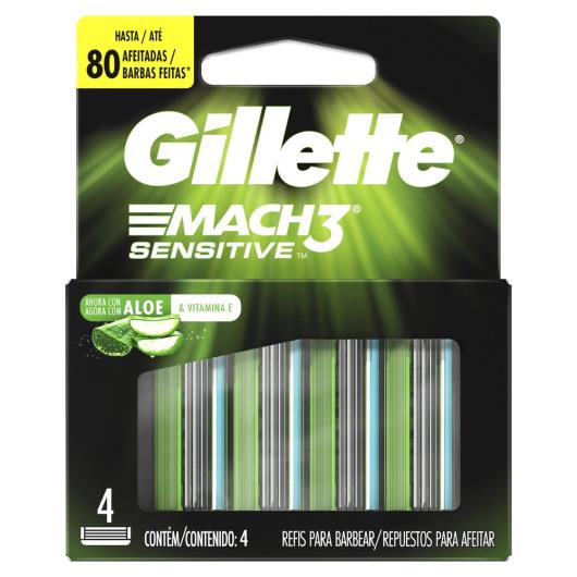 Carga para Aparelho de Barbear Gillette Mach3 Sensitive 4 unidades - Imagem em destaque