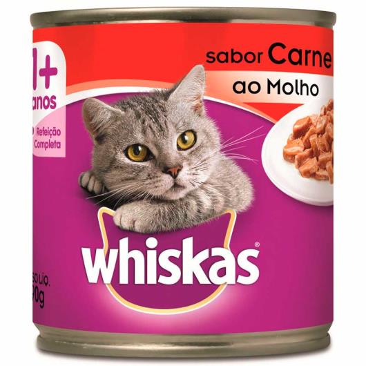 Alimento para gatos Whiskas sabor carne lata 290g - Imagem em destaque