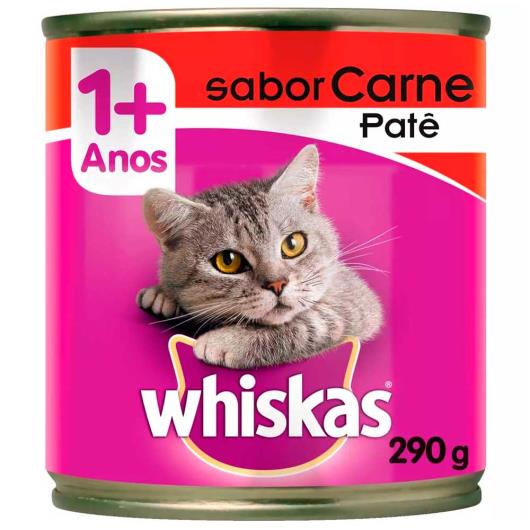 Alimento para gatos sabor patê de carne Whiskas lata 290g - Imagem em destaque