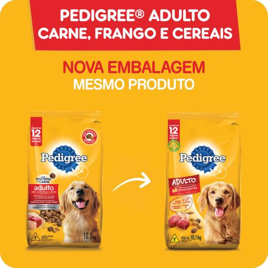 Alimento para Cães Adultos Raças Médias e Grandes Carne Frango e Cereais Pedigree 10,1kg - Imagem em destaque