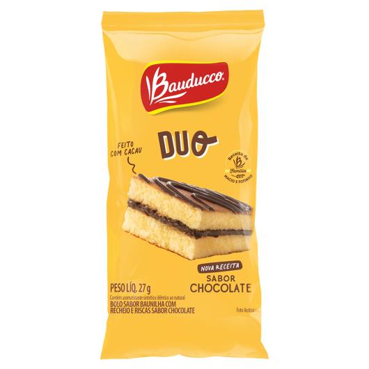 Bolo Baunilha Recheio Chocolate Bauducco Duo Pacote 27g - Imagem em destaque