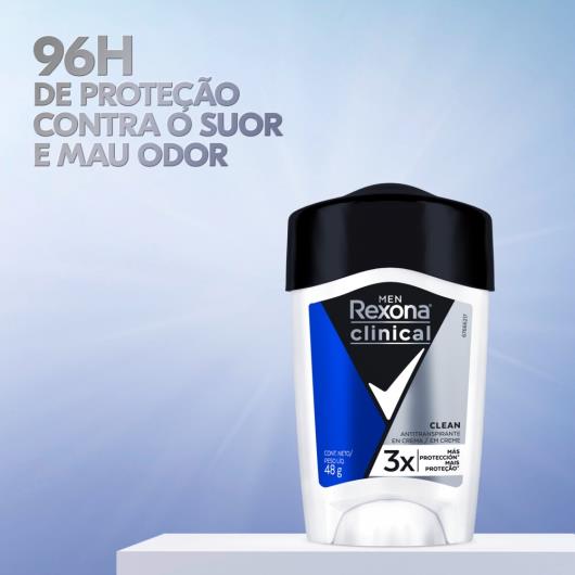 Desodorante Antitranspirante Rexona Men Clinical Clean 48g - Imagem em destaque