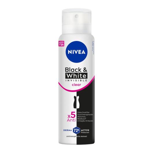 Desodorante Antitranspirante Aerossol Nivea Invisible Black & White Clear 150ml - Imagem em destaque