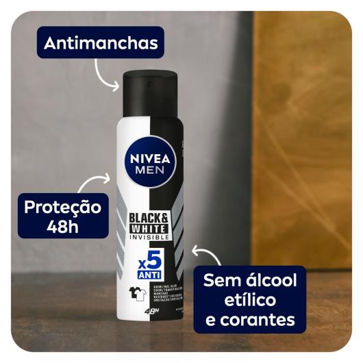 Desodorante Antitranspirante Aerossol Nivea Invisible for Black & White 150ml - Imagem em destaque
