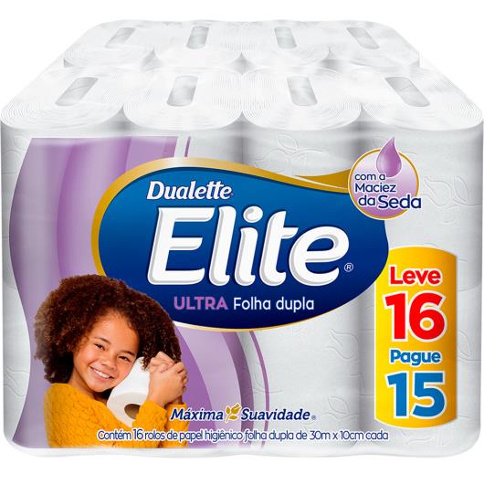 Papel higiênico Elite Dualette Ultra Folha Dupla 30 metros Leve 16 Pague 15 - Imagem em destaque