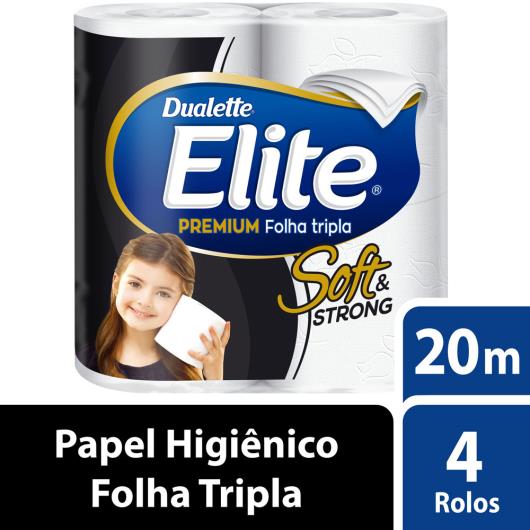 Papel higiênico Elite Dualette premium folha tripla 20 metros 4 unidades - Imagem em destaque