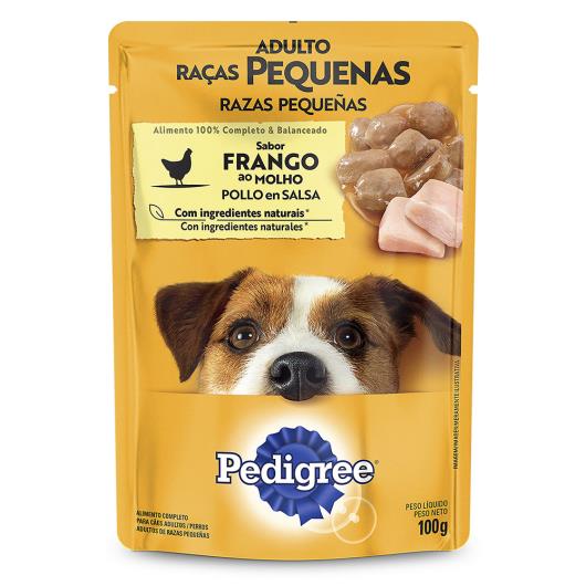 Alimento para Cães Adultos Raças Pequenas Frango ao Molho Pedigree Sachê 100g - Imagem em destaque