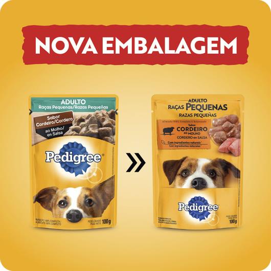 Alimento para Cães Adultos Raças Pequenas Cordeiro ao Molho Pedigree Sachê 100g - Imagem em destaque