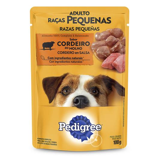 Alimento para Cães Adultos Raças Pequenas Cordeiro ao Molho Pedigree Sachê 100g - Imagem em destaque