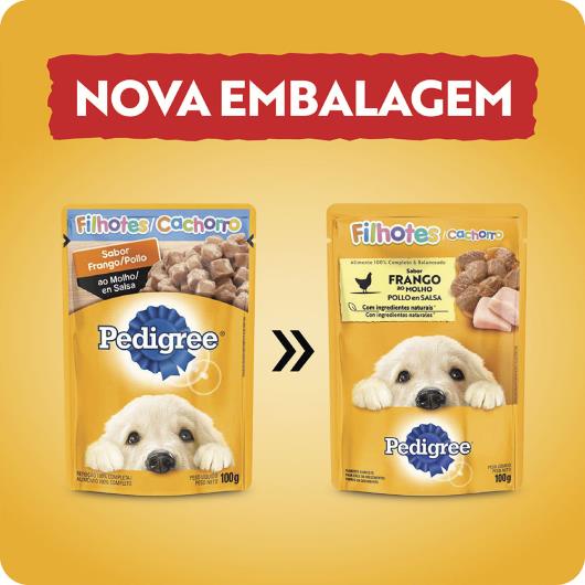 Alimento para Cães Filhotes Frango ao Molho Pedigree Sachê 100g - Imagem em destaque