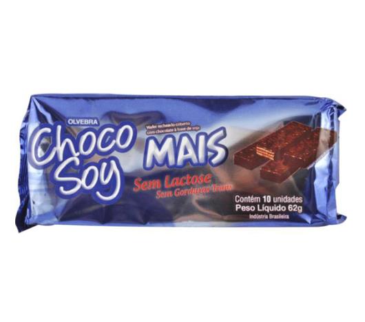 Wafer Chocosoy chocolate mais chocolate sem lactose 62g - Imagem em destaque
