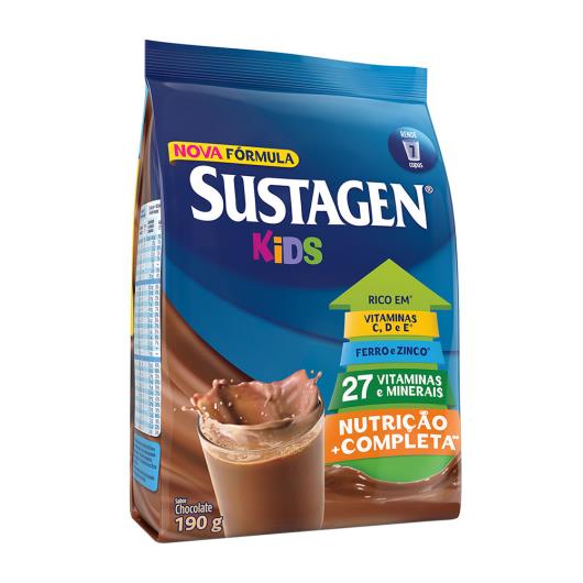 Pó Para Preparo De Bebida Sustagen Kids Chocolate Sachê 190g - Imagem em destaque