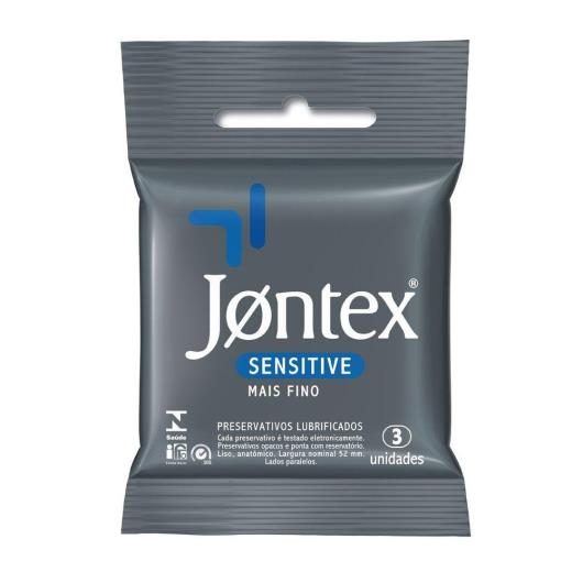 Preservativo Masculino Lubrificado Sensitive Jontex Pacote 3 Unidades - Imagem em destaque