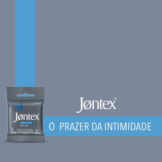 Preservativo Masculino Lubrificado Sensitive Jontex Pacote 3 Unidades - Imagem em destaque