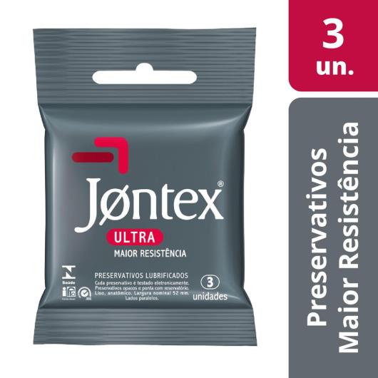 Preservativo Masculino Lubrificado Ultra Jontex Pacote 3 Unidades - Imagem em destaque