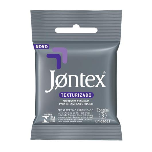 Preservativo Masculino Lubrificado Texturizado Jontex Pacote 3 Unidades - Imagem em destaque