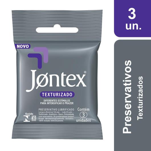 Preservativo Masculino Lubrificado Texturizado Jontex Pacote 3 Unidades - Imagem em destaque