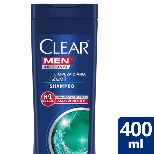 Shampoo Anticaspa Clear Men Limpeza Diária 2 em 1 400ml - Imagem em destaque