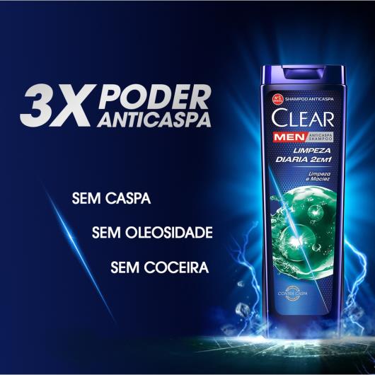 Shampoo Anticaspa Clear Men Limpeza Diária 2 em 1 400ml - Imagem em destaque