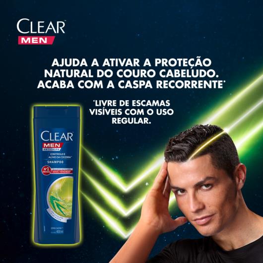 Shampoo Anticaspa Clear Men Controle e Alívio da Coceira 400 ML - Imagem em destaque