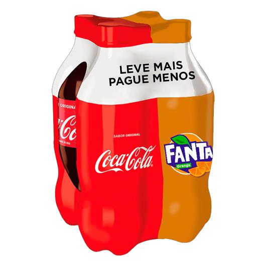 Kit 2 Refrigerantes Coca-Cola + 2 Fanta Laranja 2l Cada Leve Mais Pague Menos - Imagem em destaque