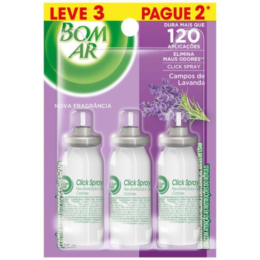 Aromatizador Bom Ar Click Spray Refil Leve 3 Pague 2 Campos de Lavanda - Imagem em destaque