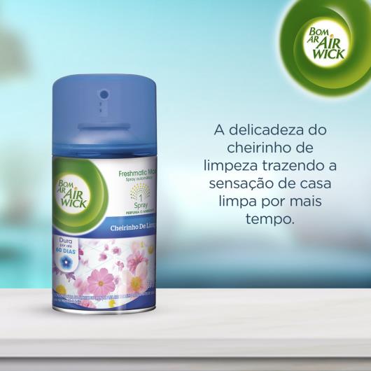 Bom Ar Air Wick Aromatizador Spray Automático Freshmatic Refil Cheirinho de Limpeza 250ml - Imagem em destaque