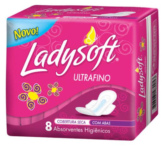 Absorvente Ladysoft ultrafino seco com abas 8 unidades - Imagem em destaque