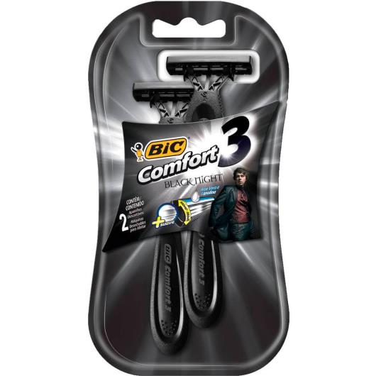 Aparelho de barbear Bic Comfort 3 black night com 2 unidades - Imagem em destaque