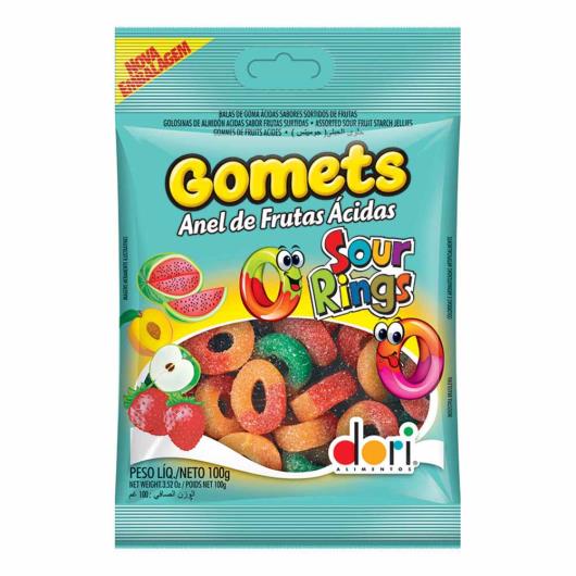 Bala Dori Gomets Anel Frutas Ácidas 100g - Imagem em destaque