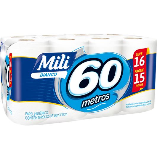 Papel Higiênico Mili Bianco 60m Leve 16 pague 15 - Imagem em destaque