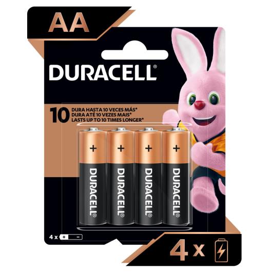 Pilha Duracell Alcalina AA Pequena com 4 unidades  - Imagem em destaque