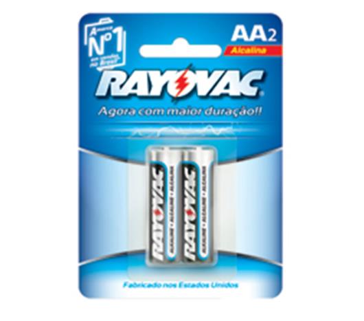 Pilha alcalina pequena AA com 2 unidades Rayovac - Imagem em destaque