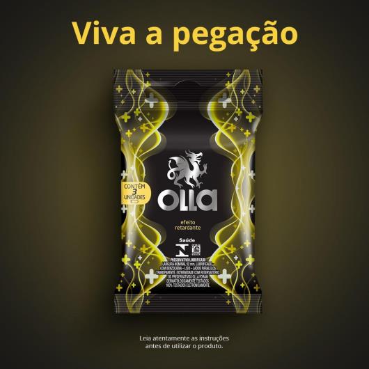 Preservativo Masculino Lubrificado Efeito Retardante Olla Pacote 3 Unidades - Imagem em destaque