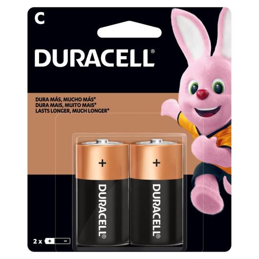 Pilha Alcalina C média DURACELL com 2 unidades - Imagem em destaque