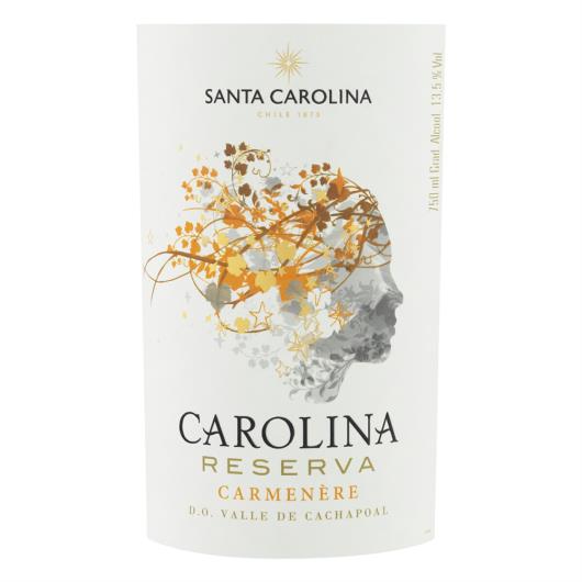 Vinho Chileno Tinto Seco Reserva Santa Carolina Carménère Valle del Cachapoal Garrafa 750ml - Imagem em destaque