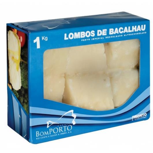 Bacalhau dessalgado lombo Bom Porto Congelado 1kg - Imagem em destaque